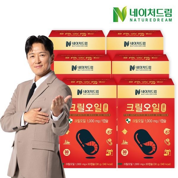 네이처드림 [하프클럽]네이처드림 크릴오일 골드 1000mg x 30캡슐 (벨기에산) 6박스