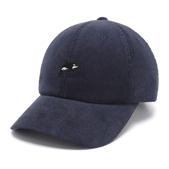 내셔널지오그래픽 N263AHA030 동물 와펜 코듀로이 볼캡 NAVY