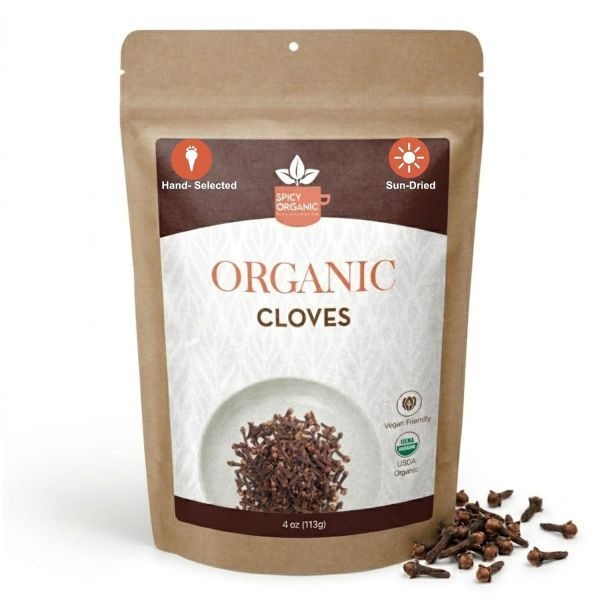 SPICY ORGANIC 스토어 방문하기 [해외] Spicy Organic Whole Cloves 113.4g(4온스) - USDA 자연친화 실론 클로브 버드, 코셔 450150