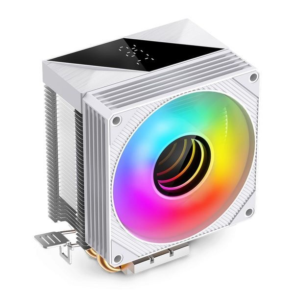 Jungle Leopard [해외] 정글 레오파드 KF200 미니 CPU 쿨러 온도 표시 2200RPM 컬러 LED 90mm 팬 2개의 히트 파이프 냉각 저소음 ≤28dBA 인텔 115X 1
