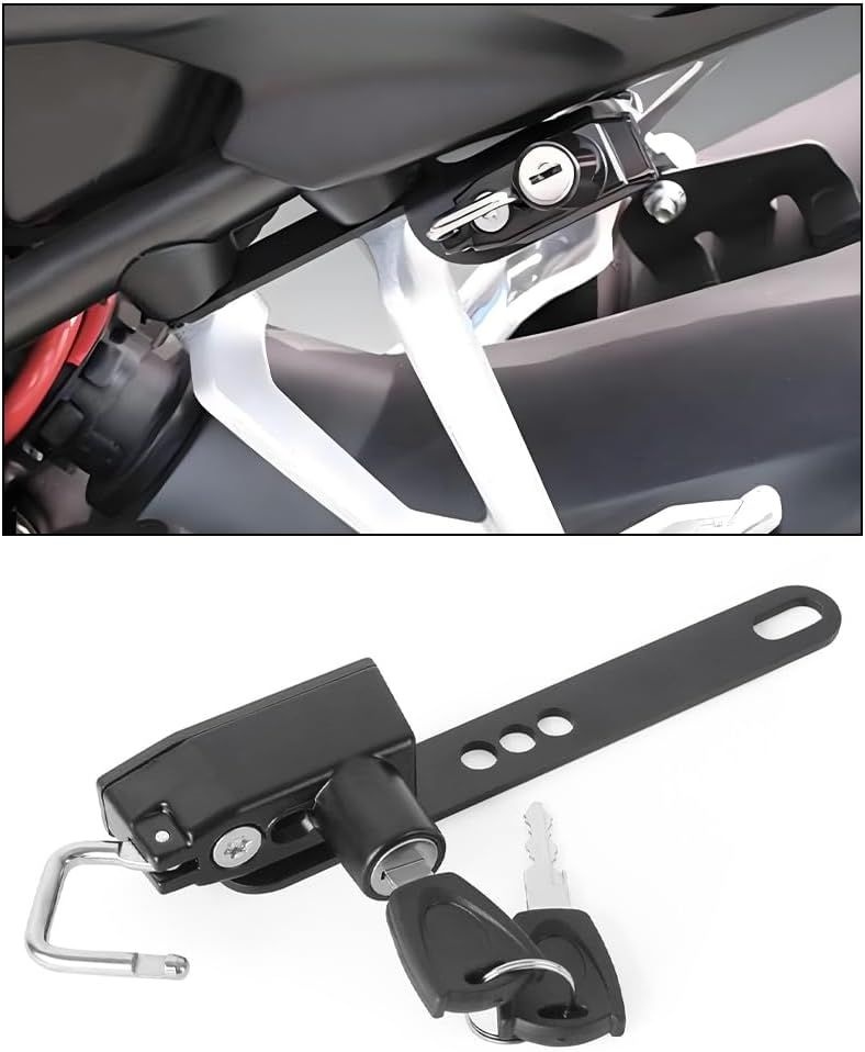 [해외] 혼다 CBR650R, CB650R, CB1000R, CB300R, CB250R 및 카와사키 닌자 400, Z400, Cfmoto 450SR, 450NK용 좌측 오토바이 헬멧 잠금장치