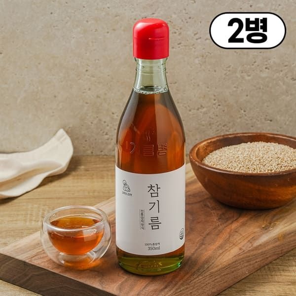 (현대Hmall) 저온압착 방앗간 통참깨 참기름 350mlX2병 1회착유 김씨언니마켓