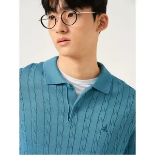 빈폴 멘 코튼 케이블 칼라넥 니트 로열 블루 (BC5751C15N)