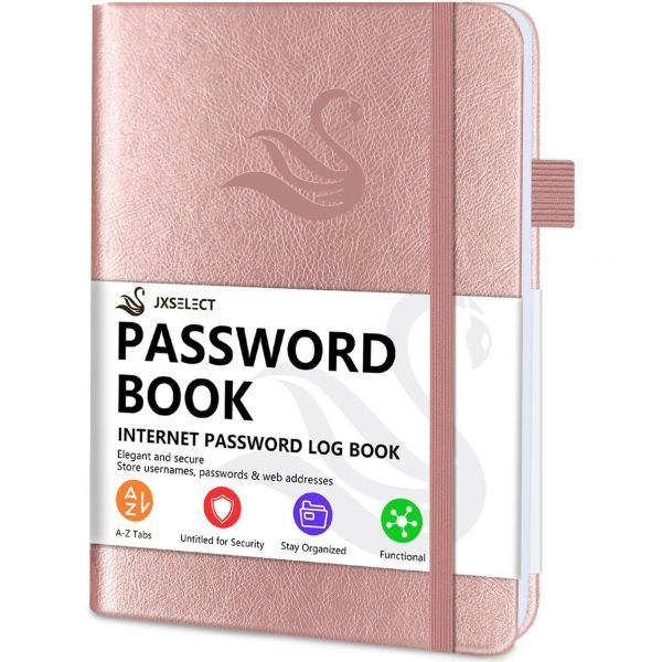 [JXSELECT 스토어 방문하기][해외] 알파벳 탭이 있는 Elegant Password Book - 인터넷 웹 사이트 주소 로그인용 하드커버 비밀번호 책 13.2 x 19.3cm(5.2 7.6인치)