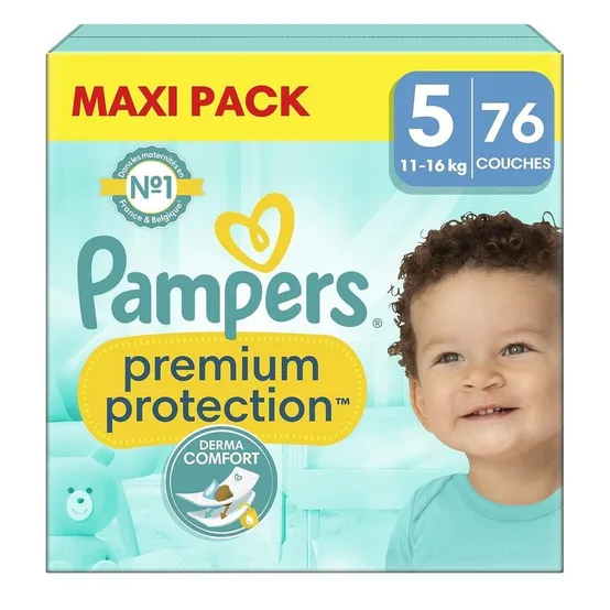 팸퍼스 프리미엄 프로텍션 기저귀 76개입 1팩 사이즈5 11-16kg PAMPERS Premium Protection Baby Diapers
