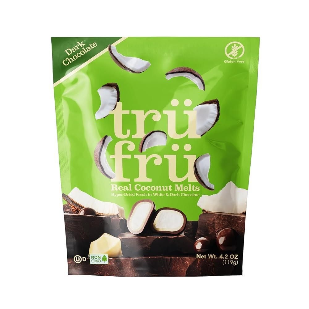 Tru Fru [해외] Tru Fru Real Coconut Melts 하이퍼 드라이 프레시 화이트 & 다크 초콜릿 프리미엄 고메 동결 건조 과일 스낵 119.1g4.2온스