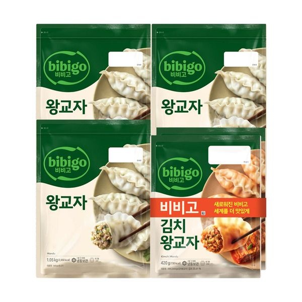CJ제일제당 [패션플러스][CJ제일제당](온라인) [CJ] 비비고 왕교자 1.05kg x3봉 + 김치왕교자 420g x2봉.