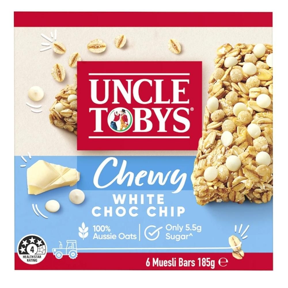 [해외] 엉클 토비스 뮤즐리 바 츄위 화이트 초코칩 6개입 5팩 Uncle Tobys Muesli Bars Chewy White Choc Chip