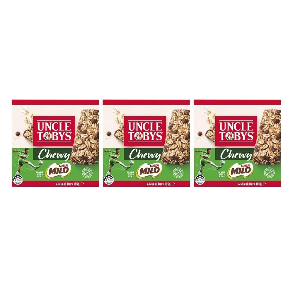 [해외] 엉클 토비스 네슬레 밀로 츄위 뮤즐리 바 6개입 3팩 Uncle Tobys Nestle Milo Chewy Muesli Bars 6 Pack