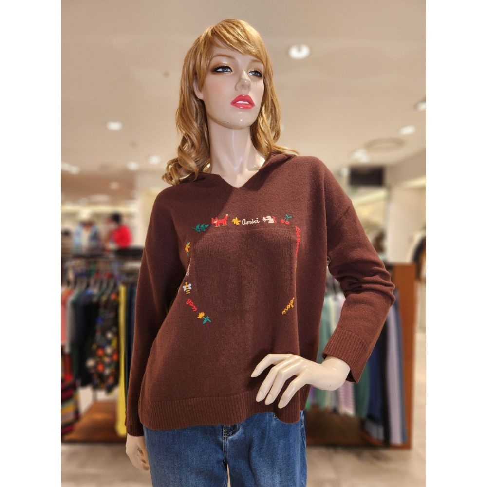 베네통 베네통하찌 포켓포인트 후드니트 BAKP71361_SG