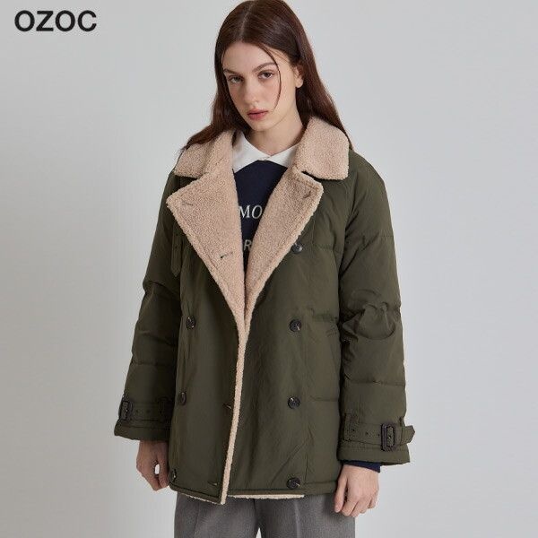 [㈜케이비트랜드][오조크(OZOC)] 양털카라 더블버튼 구스다운 점퍼 (택가격: 284000원)