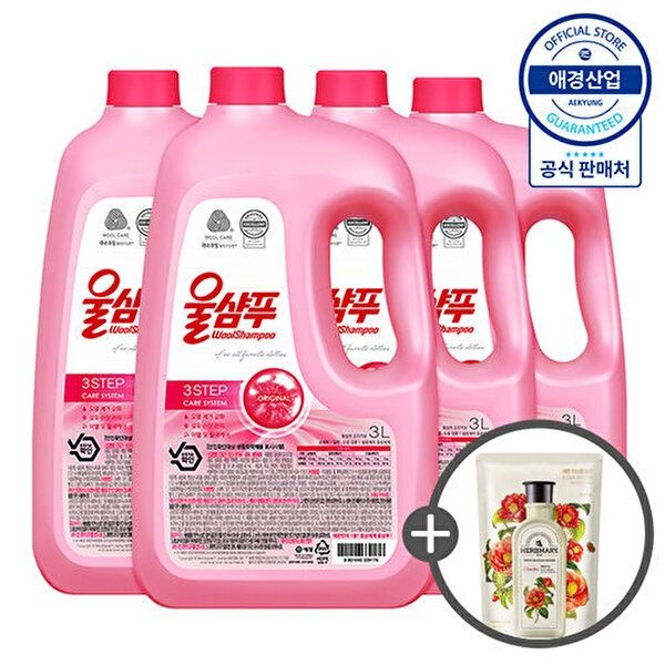 애경 [애경]울샴푸 중성세제 오리지널 3L ,4개 (+ 섬유유연제 200ml 증정)