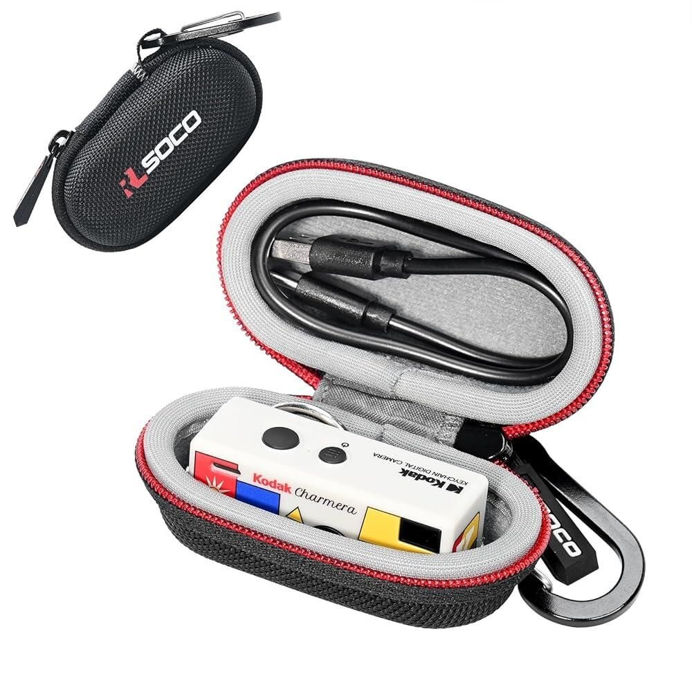 RLSOCO [해외] RLSOCO KODAK CHARMERA 키체인 디지털 카메라용 하드 케이스 - 블랙 | 충격 방지, 방진, 방수 보관 파우치, 튼튼한 금속