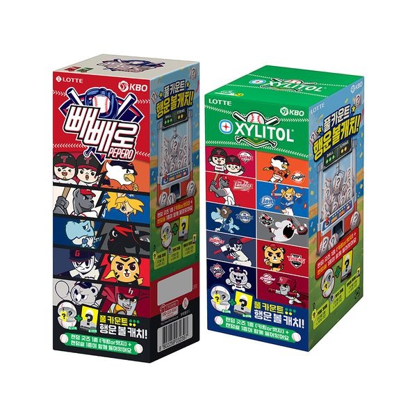 KBO X 빼빼로 기획팩키지 91g x1개+자일리톨 기획팩키지 48g x1개