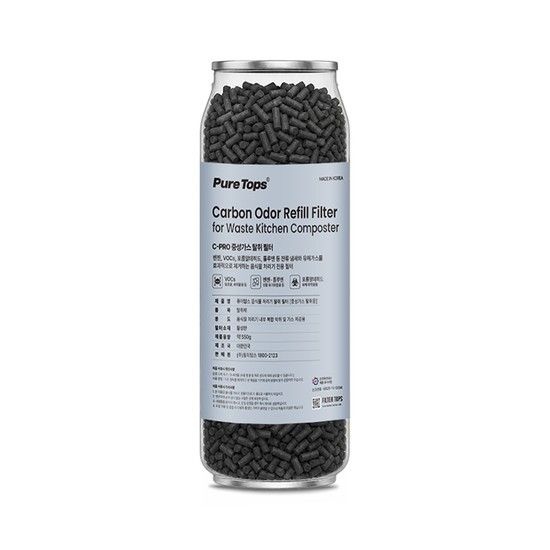 필터탑스 쿠쿠 에코웨일 맘편한 <b>CFD-BG202MOG</b> 호환 퓨어탑스 음식물처리기 첨착카본 활성탄 리필 필터 중성탈취 C-PRO 캔형