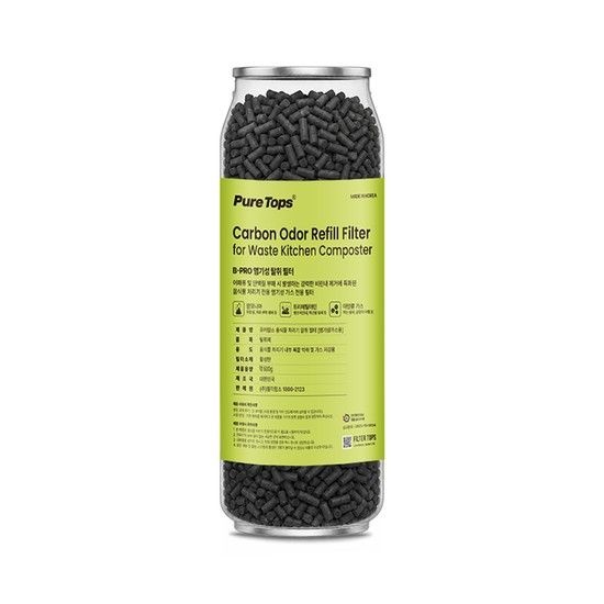 필터탑스 쿠쿠 에코웨일 맘편한 <b>CFD-BG202MOG</b> 호환 퓨어탑스 음식물처리기 첨착카본 활성탄 리필 필터 염기성탈취 B-PRO 캔형