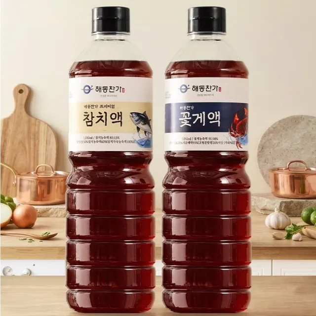 [한정수량 10,620원] 농축액 89% 이상 프리미엄 참치액/꽃게액 1150g 2병