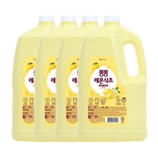 퐁퐁 주방세제 레몬식초 3000ML 4개 ord