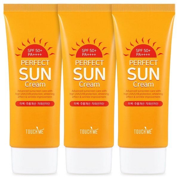 터치미 퍼펙트 대용량 썬크림 60ml 3개 (SPF50+PA+++) / 3중기능성 자외선차단 선크림