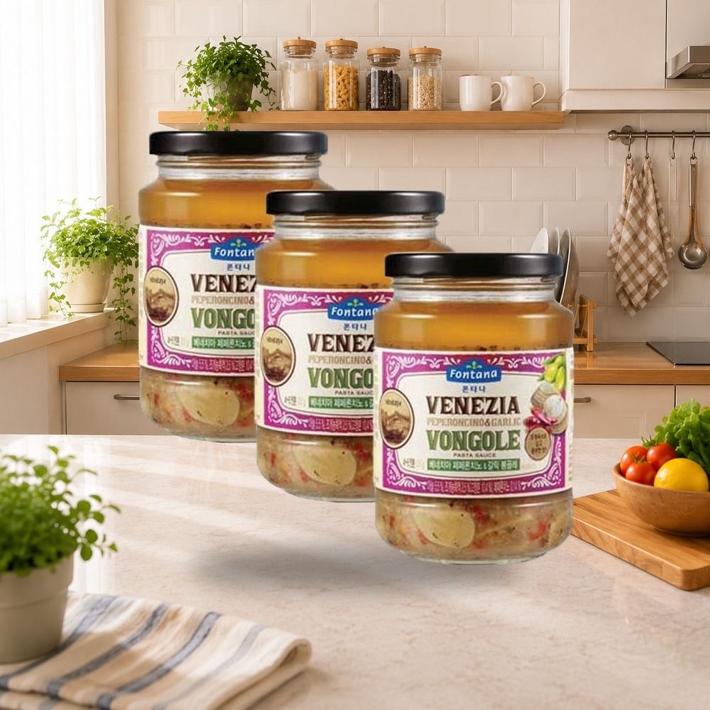 폰타나 베네치아 페페론치노&갈릭 봉골레 파스타소스, 430g, 3개