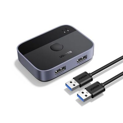 UGREEN USB 3.0スイッチ2入力出力スイッチャ コンピューター 2台の共有キーボードマウスプリンタ スキャナー ウェブカメラ接続可能ディスペンサー2台
