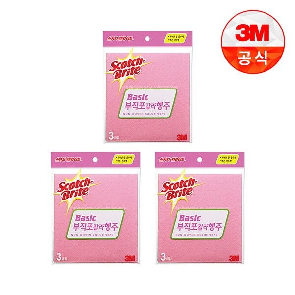 3M [3M] 부직포 칼라행주(3매입)3개세트