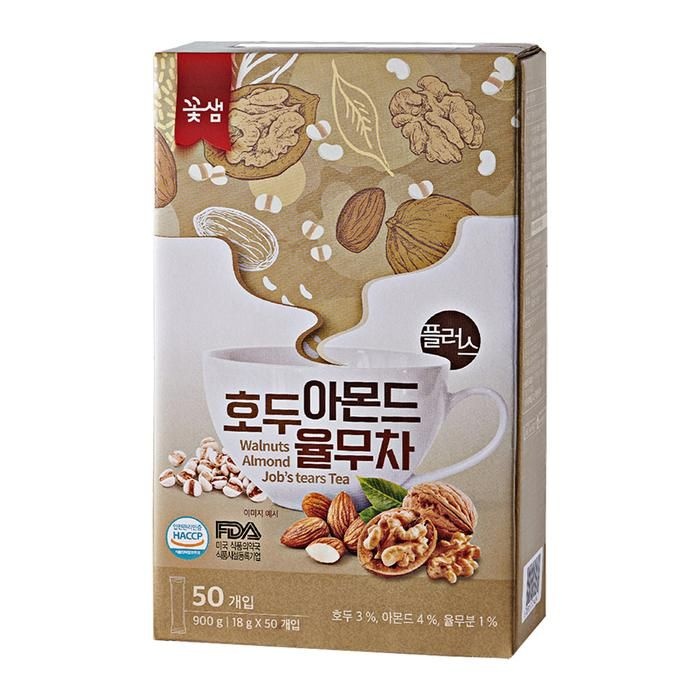 [꽃샘식품] 꽃샘 호두 아몬드 율무차 플러스 50스틱 x 2개