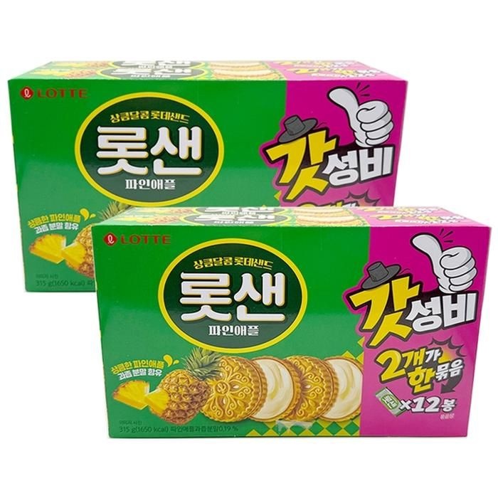 롯데 롯샌 파인애플 2번들 630g(315gx2) x 2개입