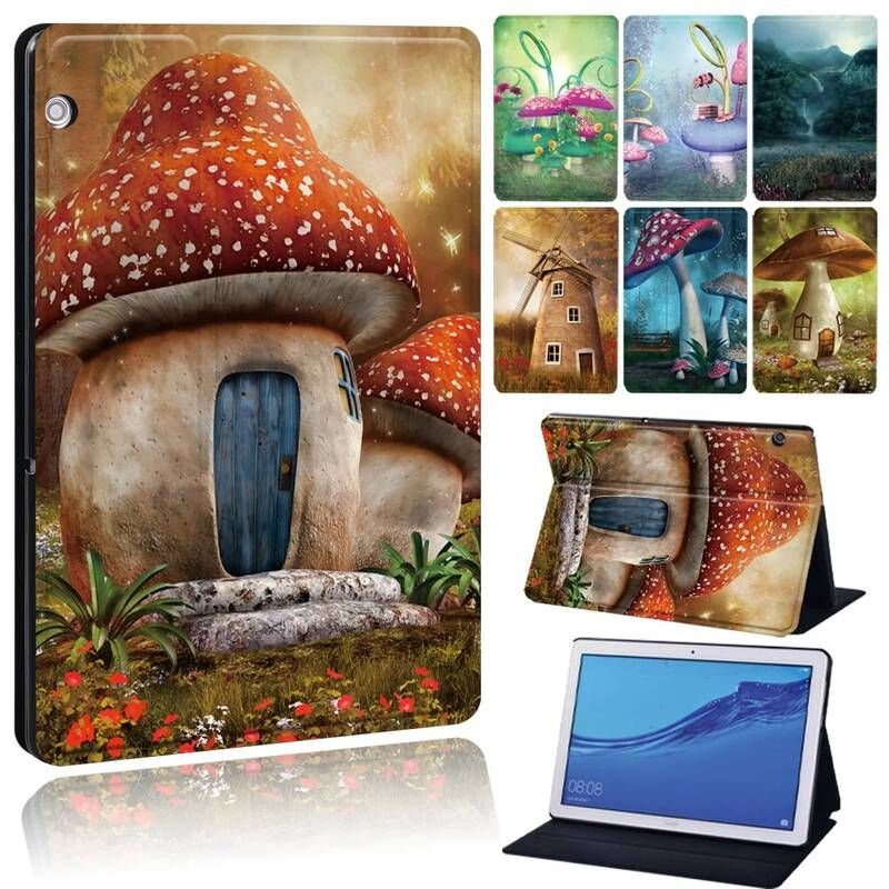 UnKnown [해외] MR 센서 sensor Huawei-<b>미디어</b><b>패드</b> T3 8 /<b>M5</b> 10.8/<b>M5</b> Lite 10.1 용 Pu 가죽 태블릿 커버 <b>M5</b> 8/T3 10 9.6/T5 포레스트 프린트용