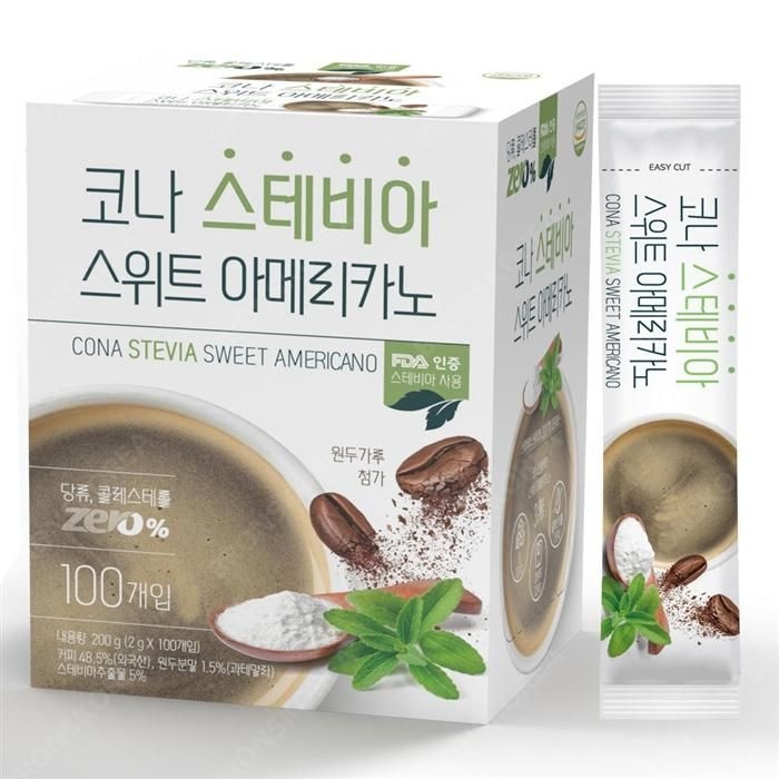 [오늘출발] 코나 스테비아 스위트 아메리카노 100T 커피 무설탕 일회용