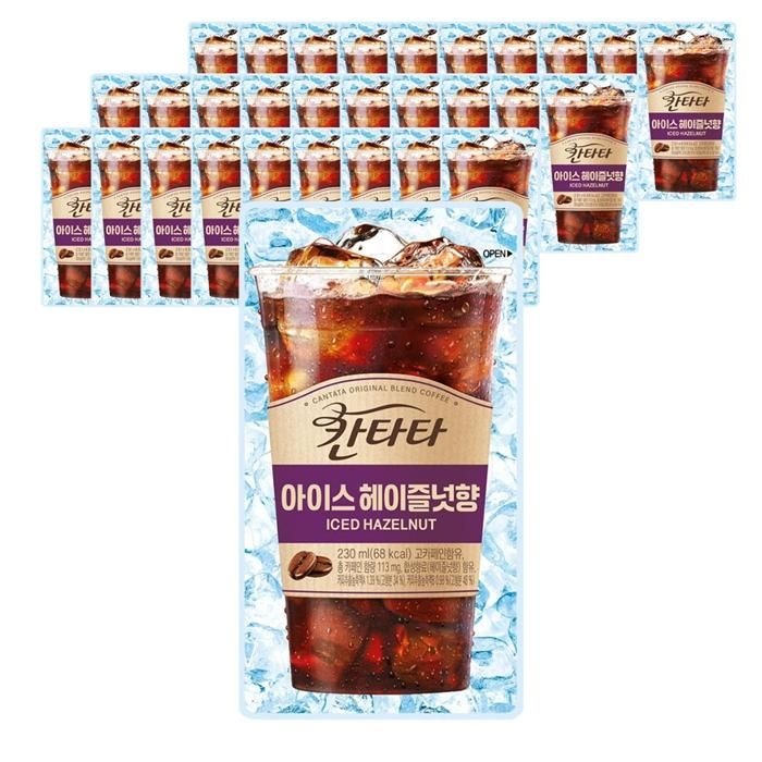 롯데 칸타타 아이스 헤이즐넛향 230ml X 30팩 커피음료