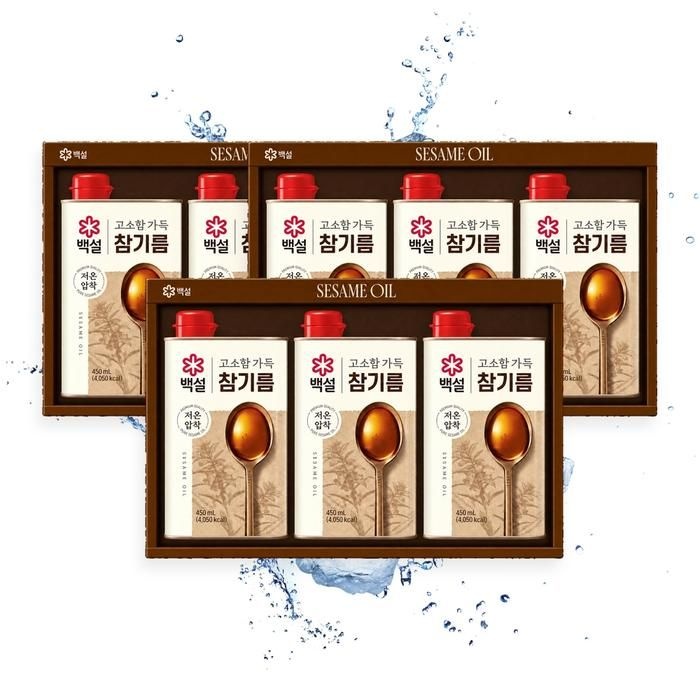 [CJ제일제당] CJ제일제당 백설 고소한 참기름 1호 선물세트 3개 TB