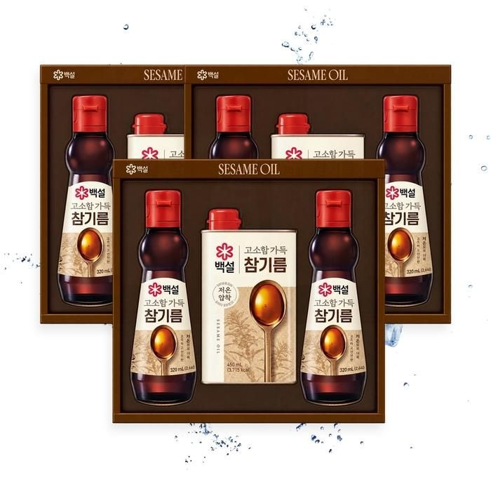 [CJ제일제당] CJ제일제당 백설 고소한 참기름 2호 선물세트 3개 TB