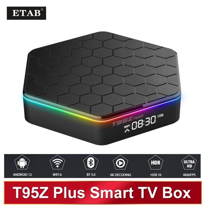 UnKnown [해외] TV 셋톱 박스 스마트 수신기 OTT T95Z 플러스 Tv 안드로이드 12 6K 디코딩 2.4G/5G BT5.0 WIFI6 3D voice 16G 32gb 64gb HDR 10 4K60FPS