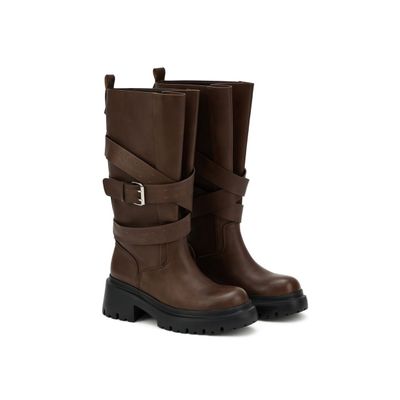 DEINET WILD BUCKLE BOOTS IN BROWN 1911852
