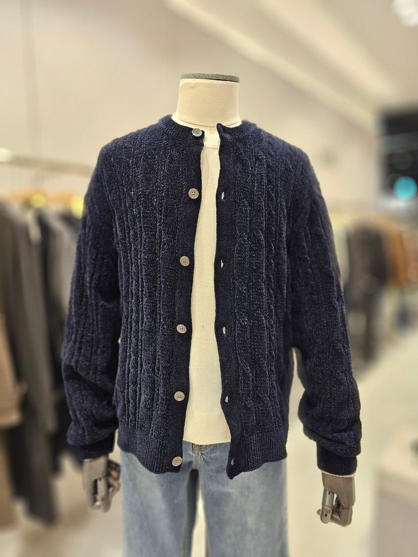지이크 지이크 26FW 케이블 패턴 라운드 가디건 PPUCX80030~80040 808968