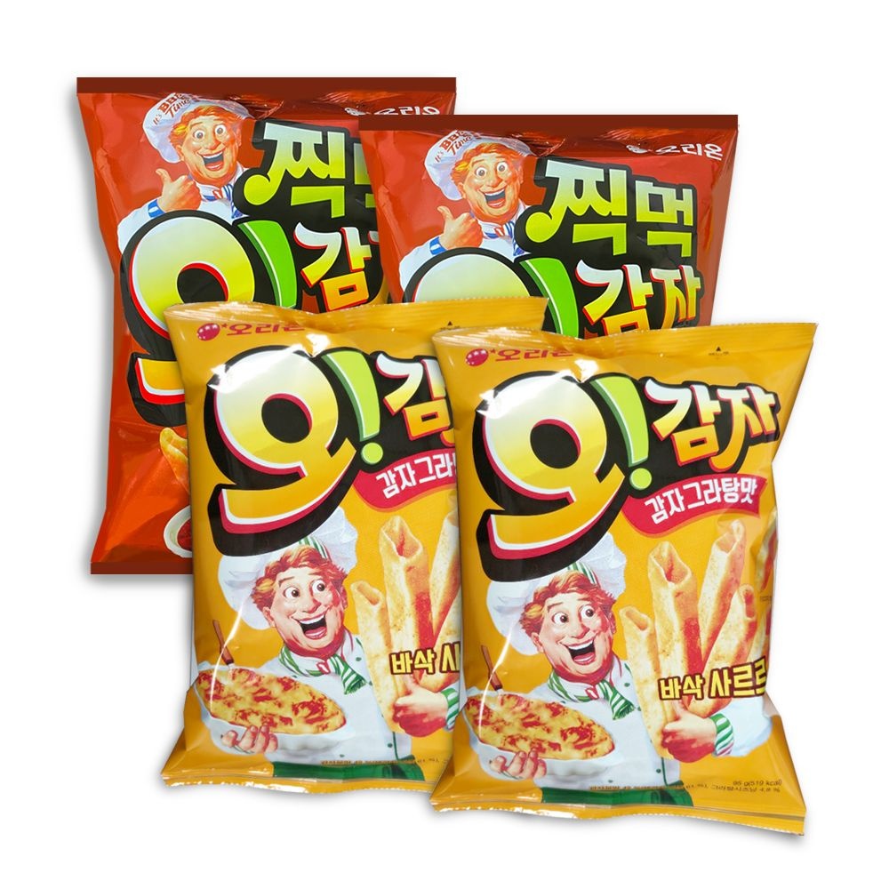 (주)오리온 오리온 오감자 (찍먹 양념바베큐소스맛 136g+감자그라탕맛 95g) 각 2