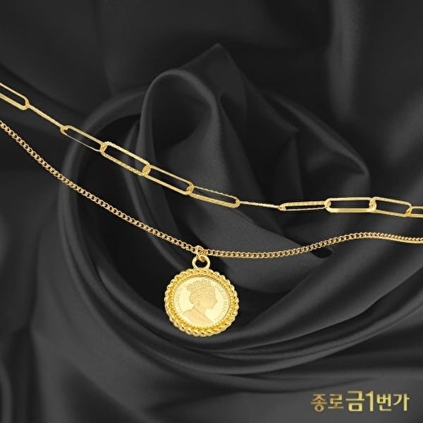 [종로금1번가]여자 순금 목걸이 엘리자베스 레이어드  37.5g