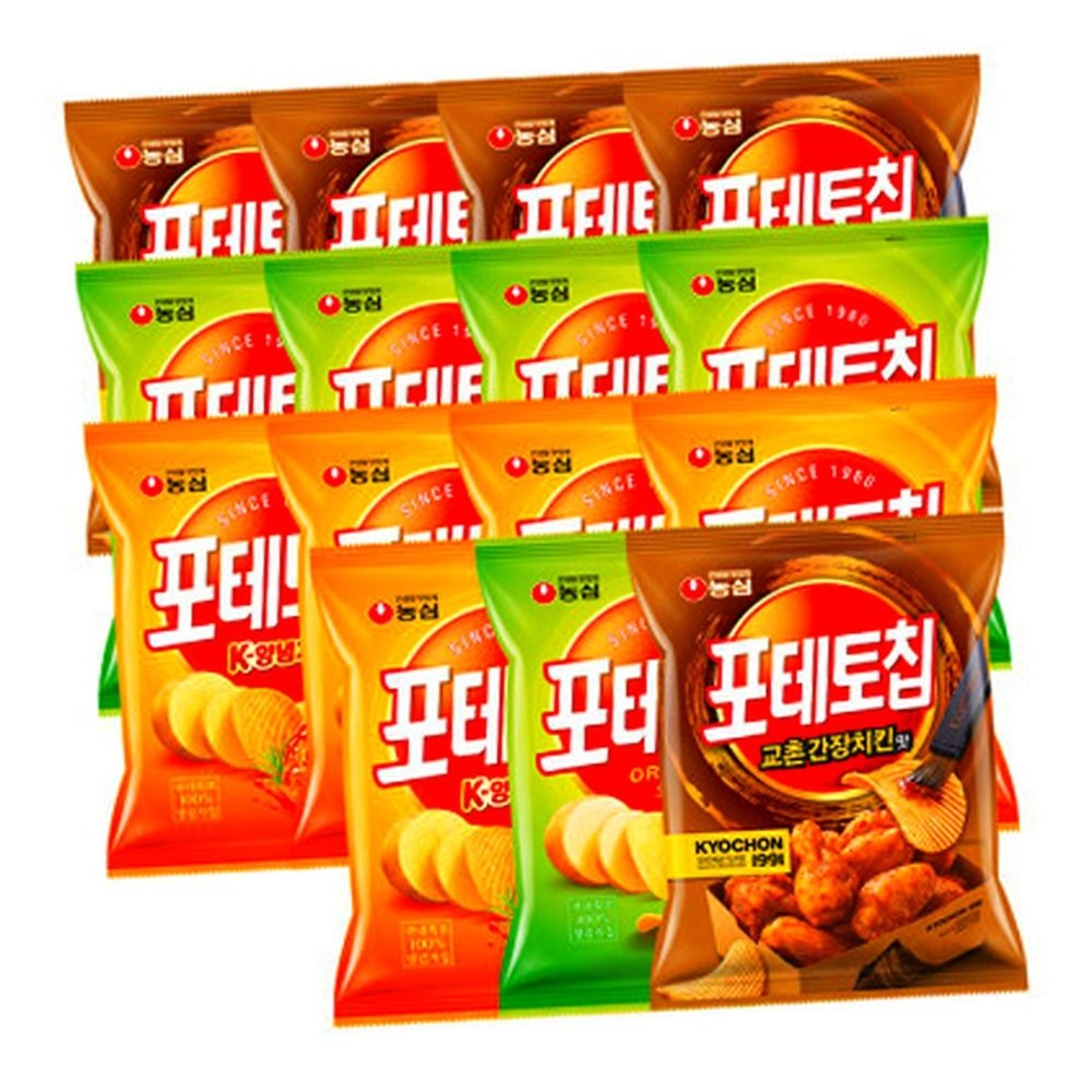농심 포테토칩 교촌간장치킨맛 5개+K양념치킨 5개+오리지널 5개