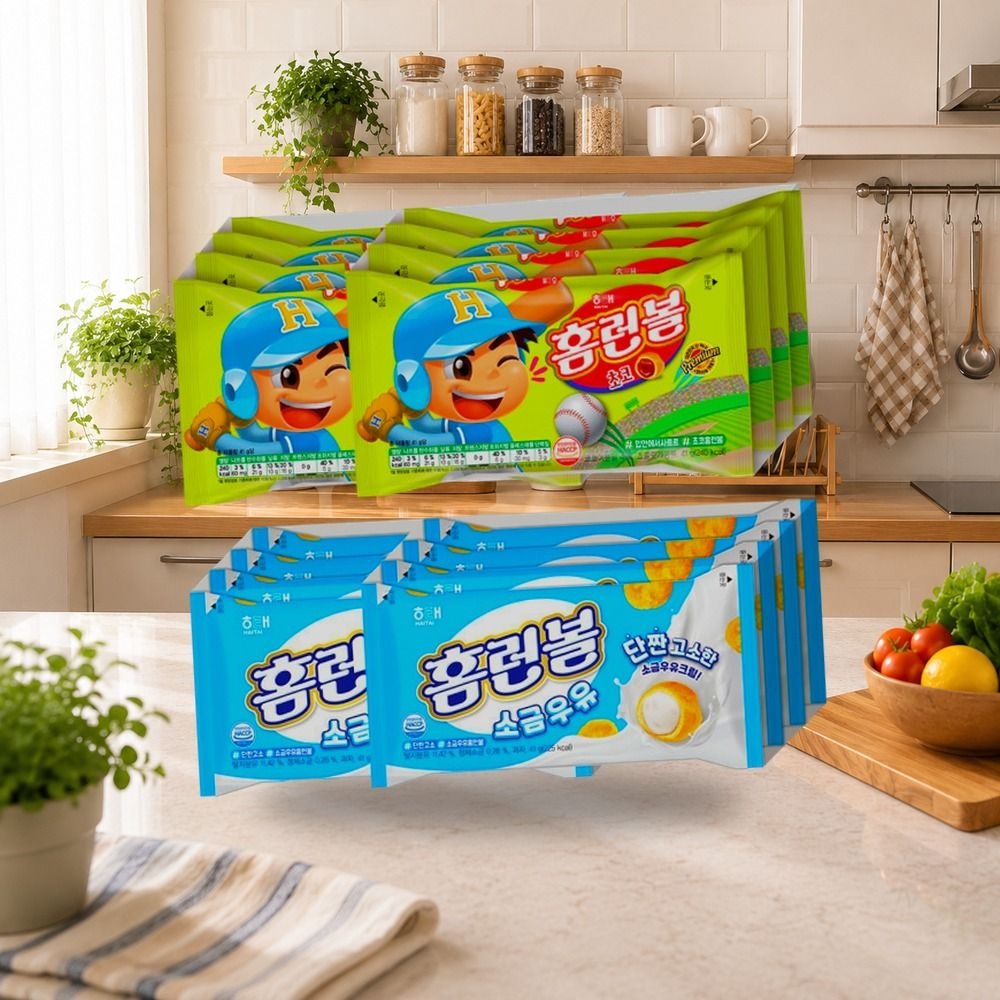 홈런볼 초코 8개 + 소금우유 8개