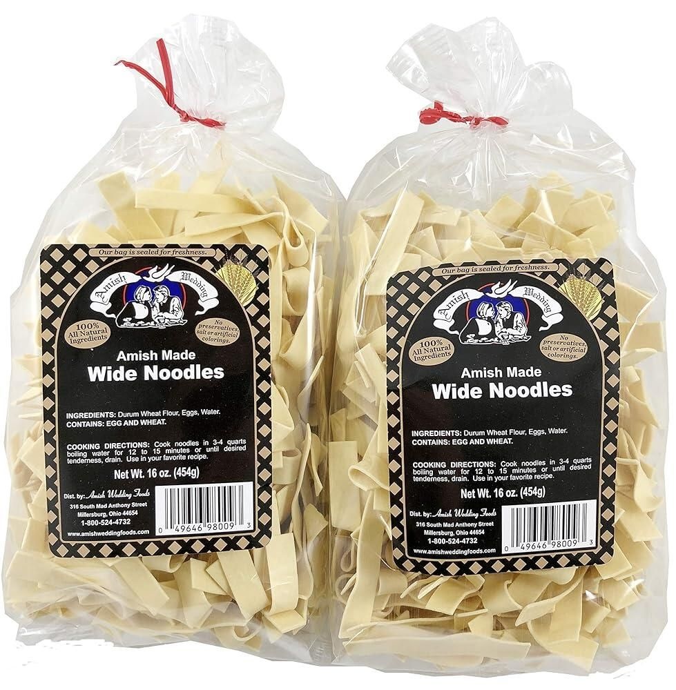 Amish Wedding [해외] Amish Wedding Foods Wide Noodles 473.2ml16온스 백 방부제 없음 2팩 [호환]
