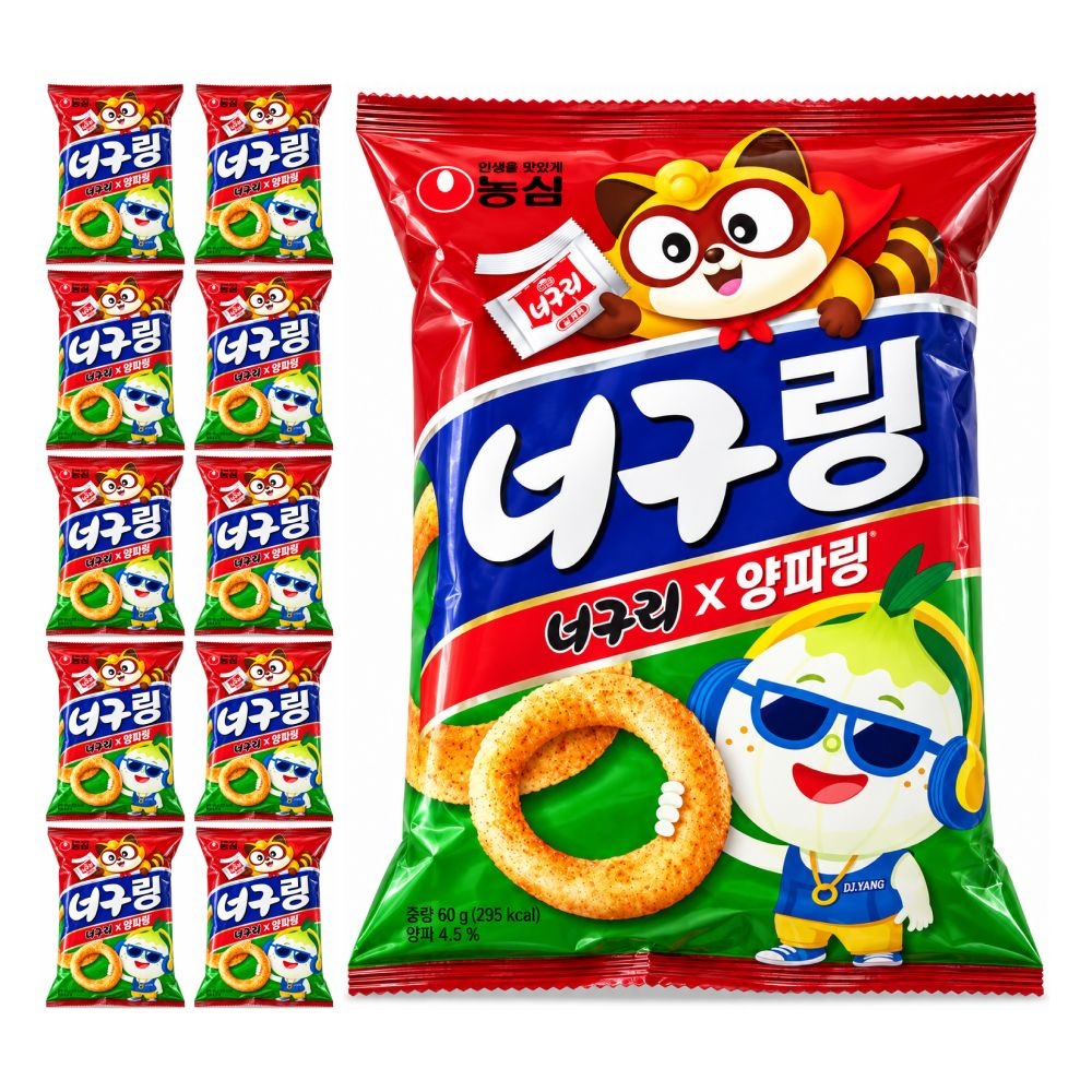 농심 너구링 60g 10개 간식 봉지 과자