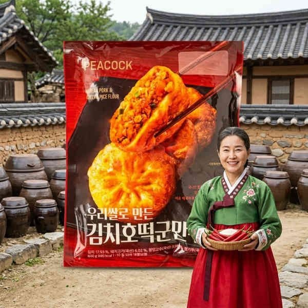피코크 피코크 우리쌀로 만든 김치 호떡 군만두 매운맛 1개 600g