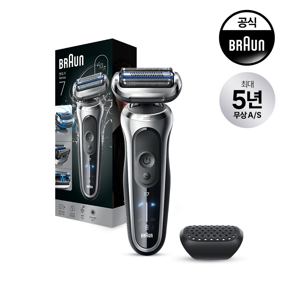 BRAUN 브라운 전기면도기 NEW 시리즈7 스킨쉴드 73-S80000s 솔로 모델 실버 색상