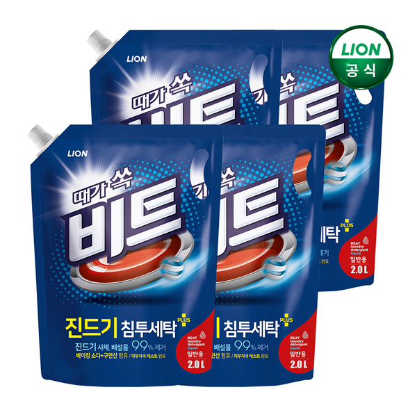 비트 액체 세탁세제 진드기 2L 리필 일반용 x 4개