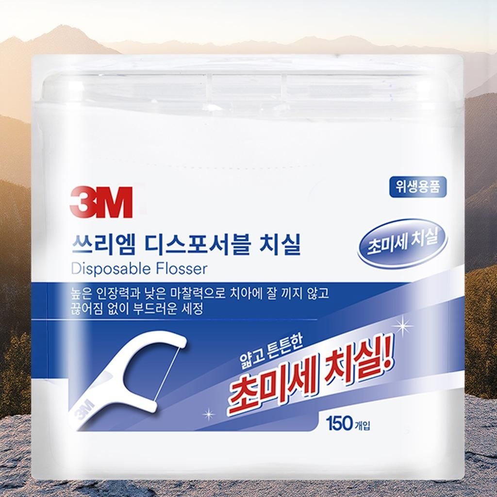 쓰리엠 일회용치실 디스포서블 치실 벌크 싱글라인 2cm 150개입 1개