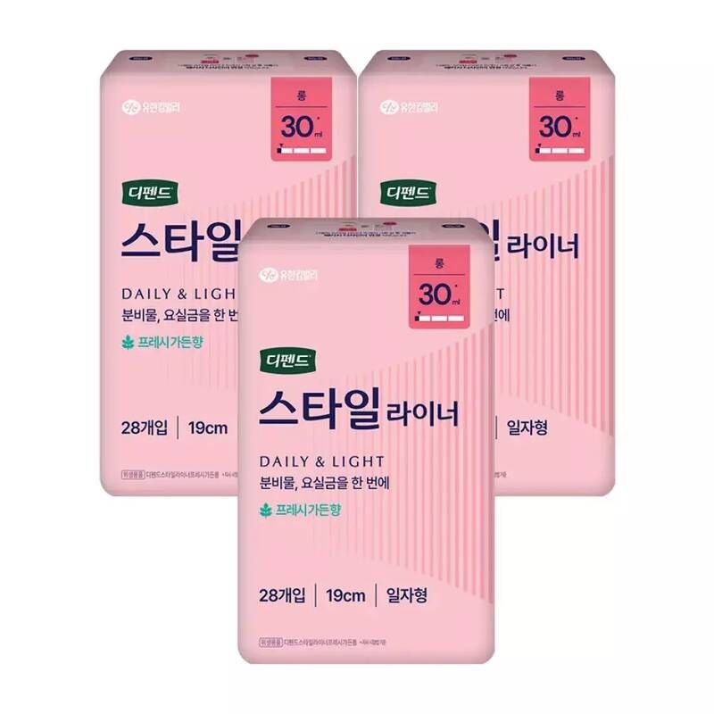 디펜드 스타일라이너 여성용, 프레시가든, 롱, 28매, 3개(84매)