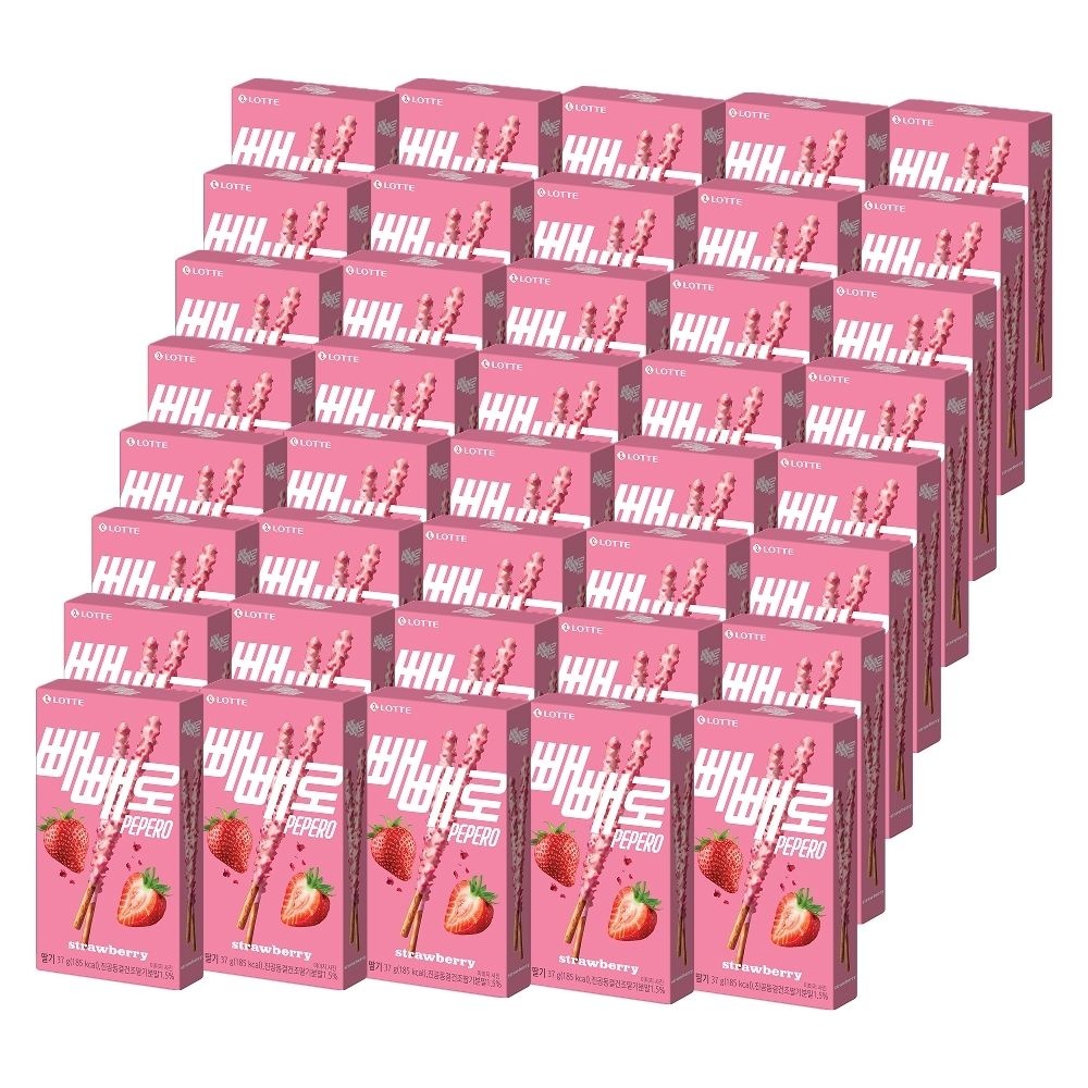 [롯데백화점] 롯데웰푸드 딸기 빼빼로 37g x40개