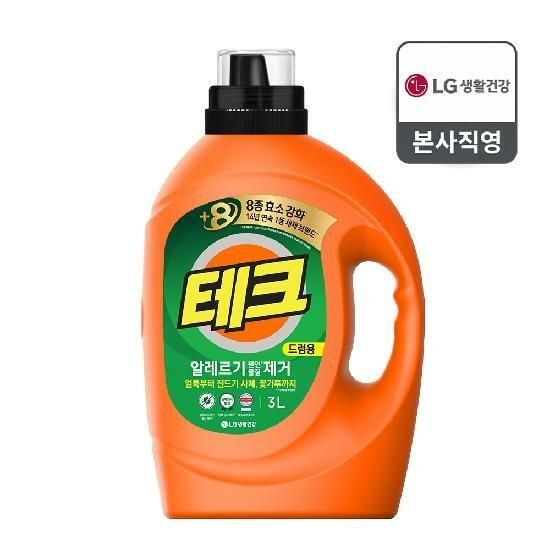 테크 알러지 세제 용기 3L 드럼