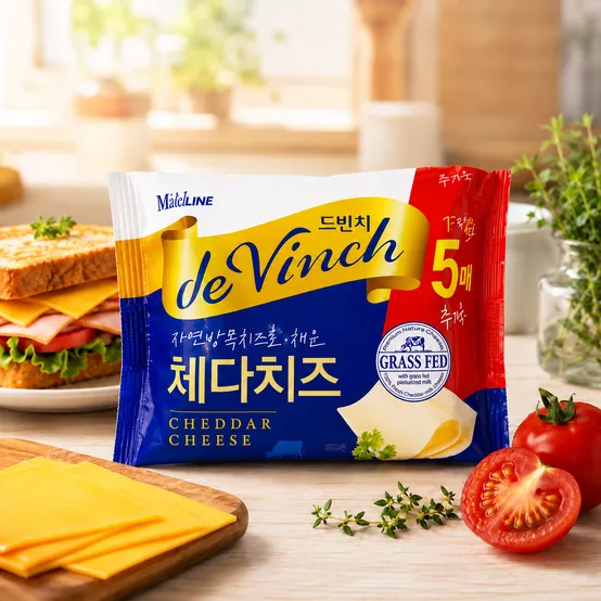 남양 드빈치 자연방목 체다 슬라이스 340g 20매*4 / 남양 드빈치 뼈가 튼튼 고칼슘 치즈 270g 15매*4